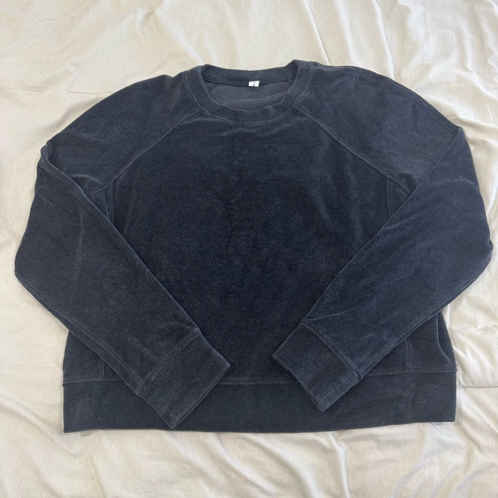 Lululemon Every Moment Crew Sweatshirt Heathered Black (Charcoal) Size 12